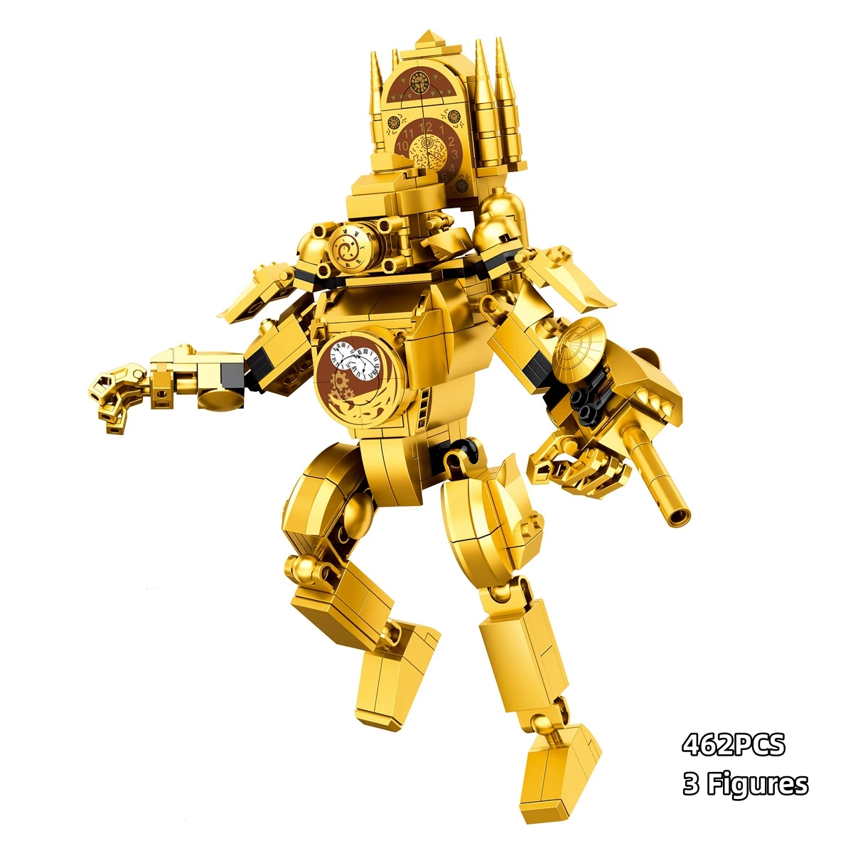 الذهب Skibidi المرحاض رجل اللبنات MOC اللعب تيتان ساعة رجل أنثى التلفزيون شخصية نموذج دمى هدايا للأطفال أطفال