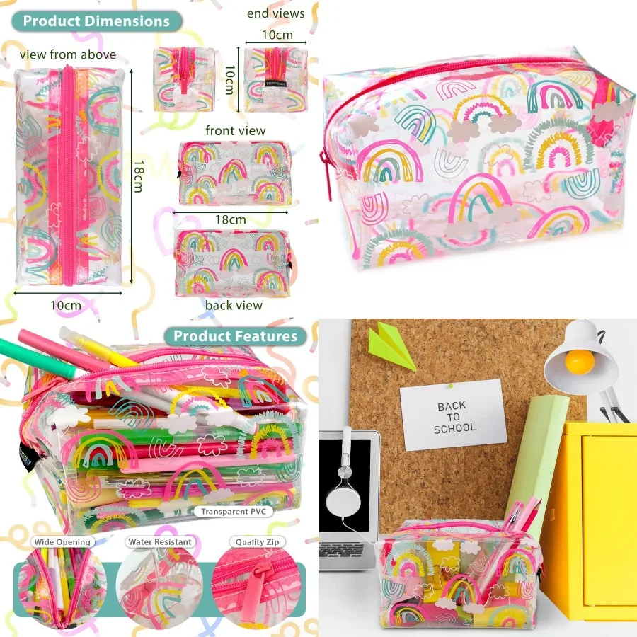 

Модные канцелярские принадлежности, милый розовый пенал для девочек, большая вместимость, специальный пенал для организации, эстетичная сумка с молнией