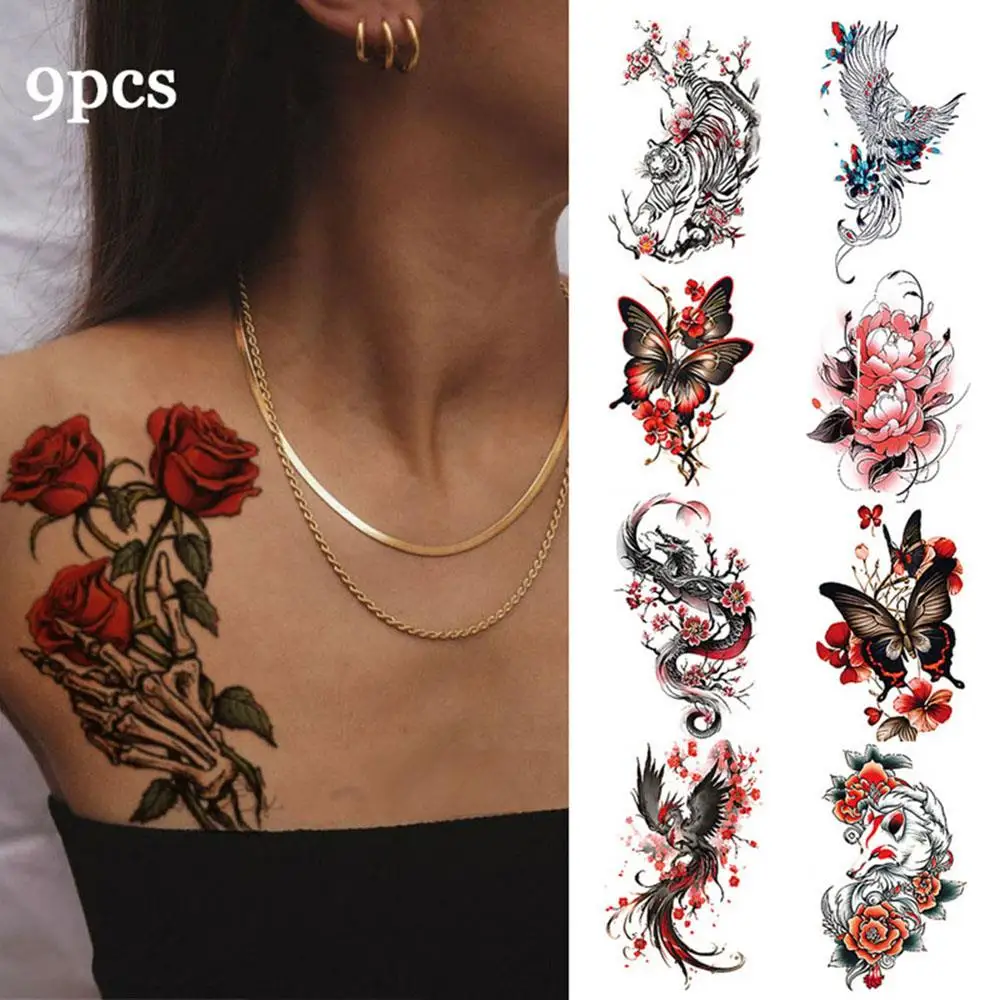 

Water Transfer Sticker Waterproof Temporary Fake Tattoo Long Lasting Body Art Paster Butterfly Tattoo Sticker Colorful Sticker