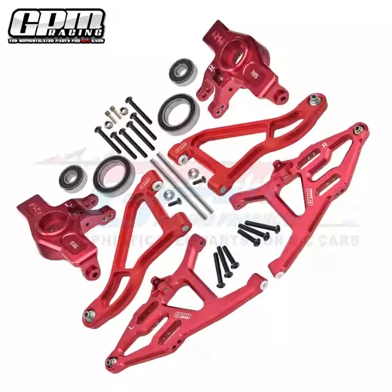 Rodamiento más grande del brazo de nudillo GPM 7075 Alu + brazo de suspensión arriba y baja 6061 Alu para TRAXXAS UDR 8552 + 8531 + 8532 piezas de control remoto