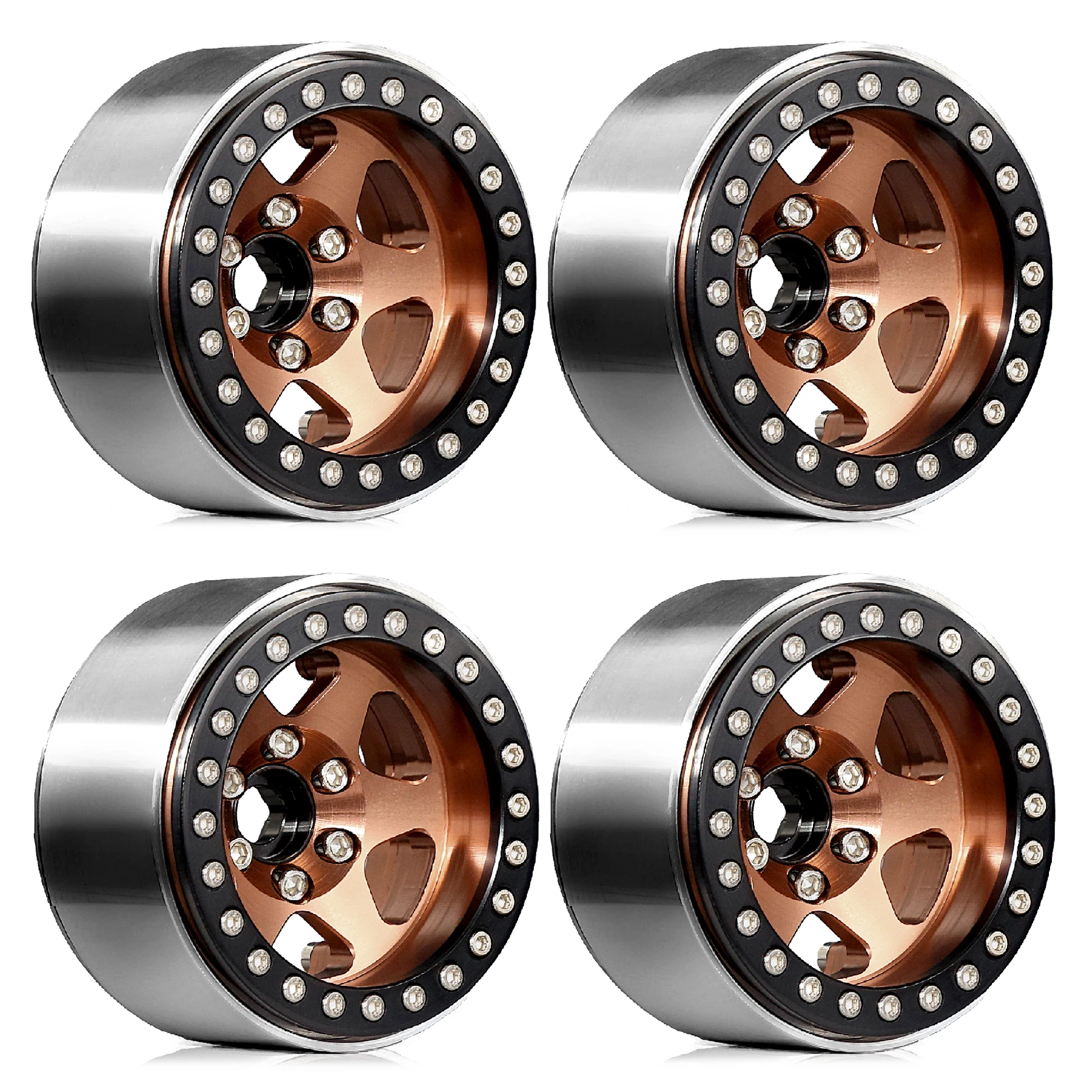 4pcs 1.9 Beadlock Wheel（4PCS） Rim -10mm Hex 12mm Fit for 1/10 RC Crawler TRX4 TRX6 Axial SCX10 II III 90046 Redcat GEN7 VS4-10