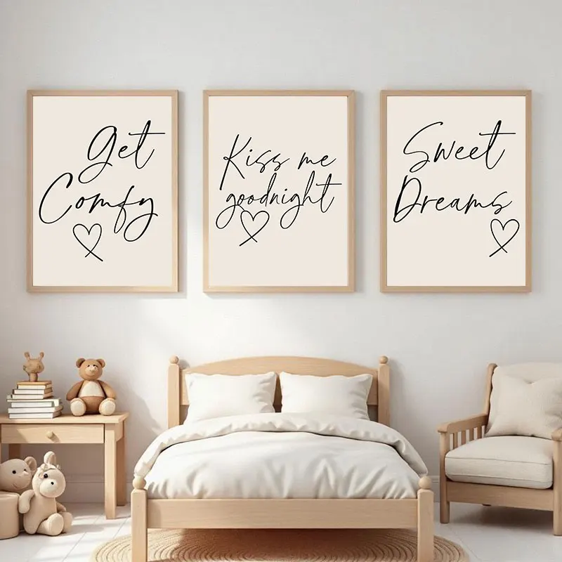 Minimalist Goodnight Quotes Canvas Art Poster Prints Modern Style Greetings Wall Decorative Picture for Home Bedroom