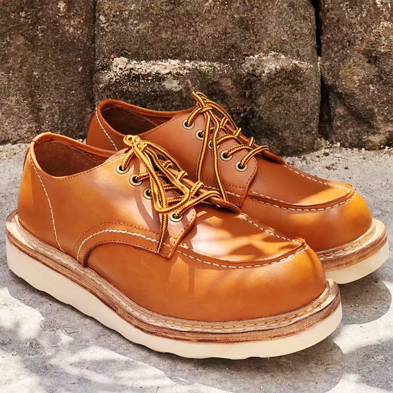 

Мужская рабочая обувь ручной работы из воловьей кожи, износостойкая уличная повседневная обувь, кроссовки Zapatos Hombre