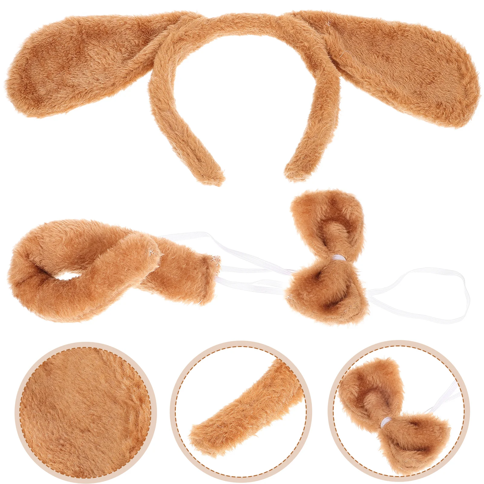 Il Set di costumi per cani Include orecchie di cane fascia per capelli papillon coda Costume per cuccioli Set Costume per animali accessori per vestire Halloween Cosplay