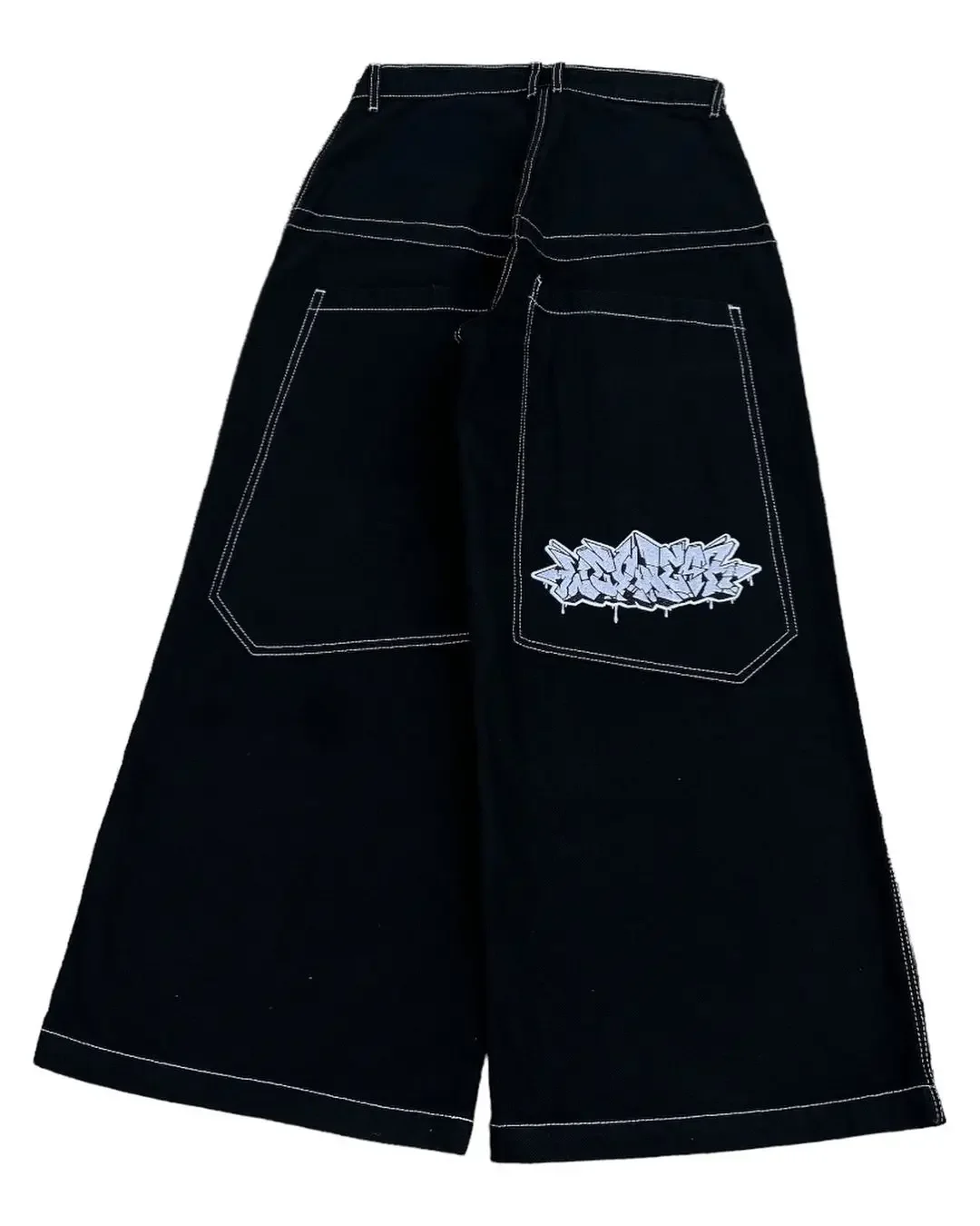 Hiphop Y 2K Nieuwe Kleur Wear Geborduurde Baggy Jeans Streetwear Jeans Mannen Vrouwen Hoge Taille Wijde Broek Harajuku Zwarte Broek