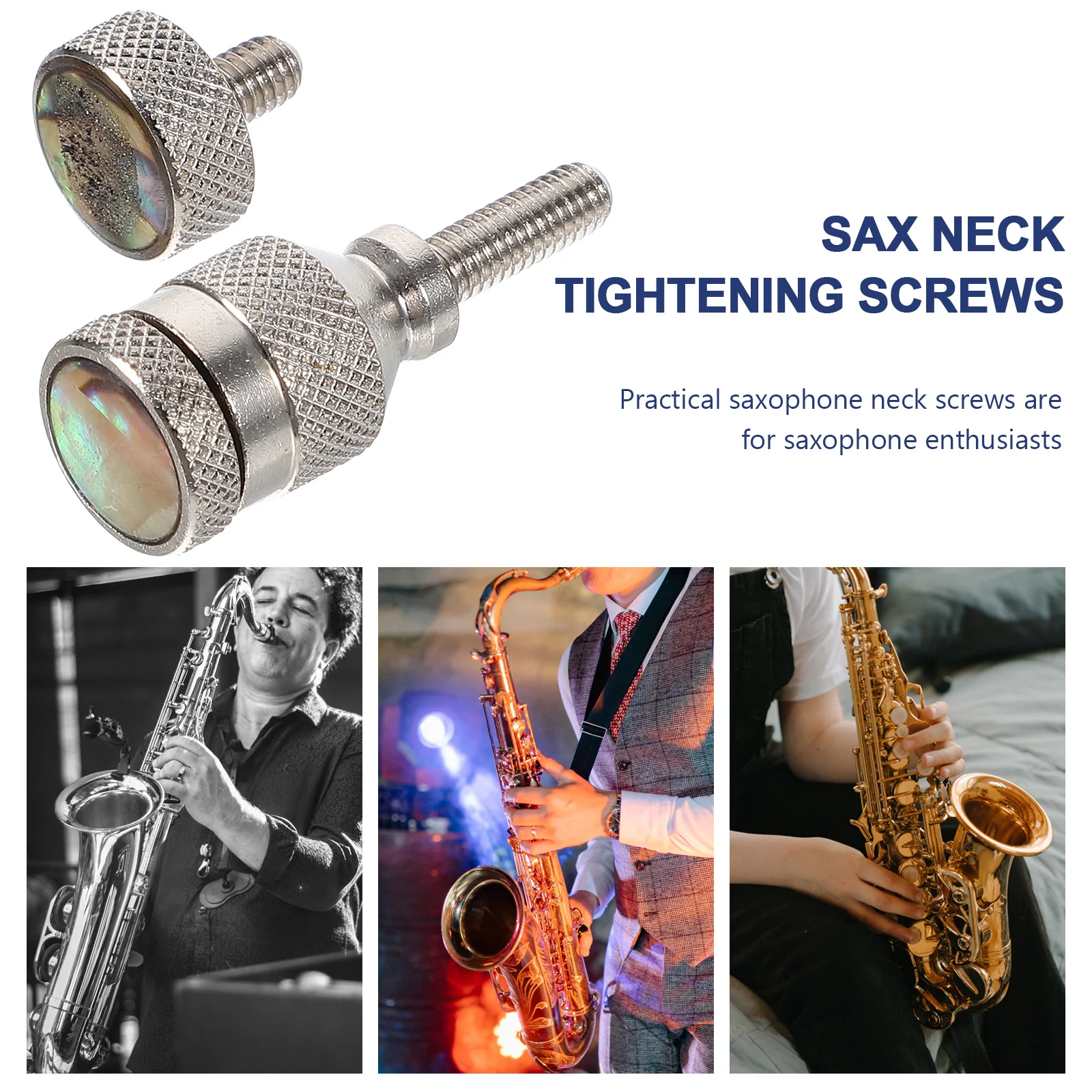 Tuerca de tornillo, piezas de repuesto para saxofón, accesorio, instrumento Musical, tornillos de apriete de Metal para cuello