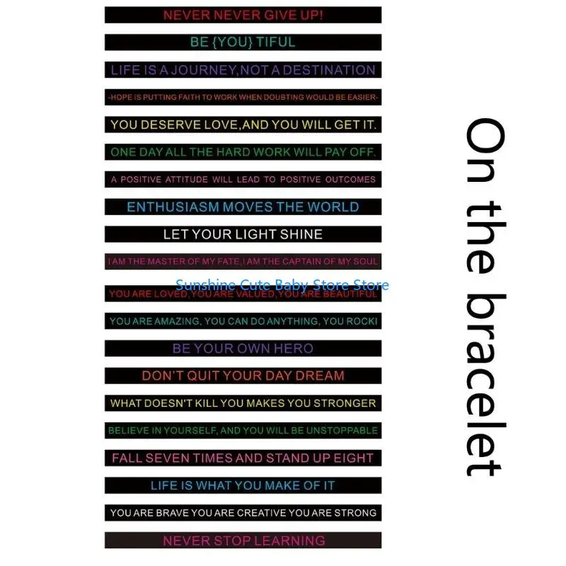 

C5AF Set of 20 Silicones Motivational Wristbands with Inspirational Sayings Multi Color Assortment for Gifting and Party