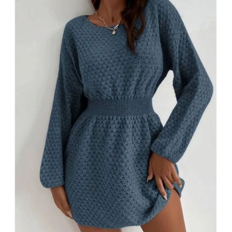 Dames trui gebreide jurk casual lange mouw slanke wrap heup trui herfst winter mode elegante kantoor dames jurken