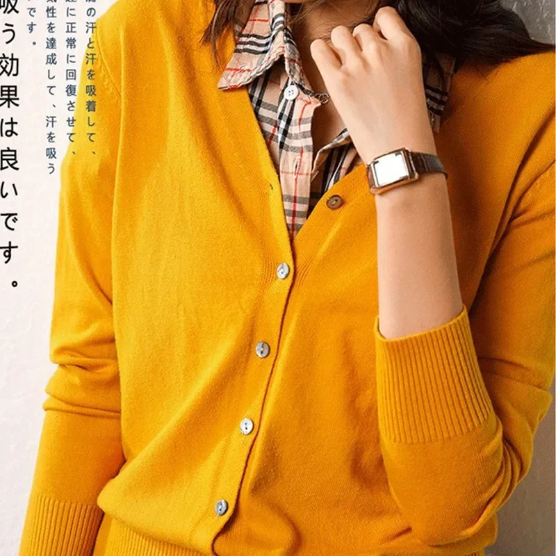 MRMT 2024 Brand New Women's Knit Cardigan Cardigan V-Neck Long Sleeve Plus Fat Plus Size Women's Cardigan Knit Outer Wear