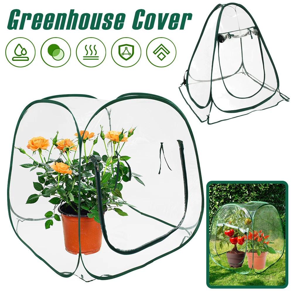 Tragbarer Mini-Gewächshaus aus PVC, flexibel, durchsichtig, Gewächshaus, Outdoor-Schutz, faltbar, Mini-Gartengewächshaus-Abdeckung für Pflanzen