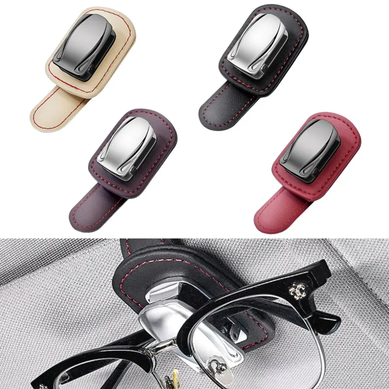 

Car Sun Visor Glasses Holder Universal Sunglasses Clip Card Ticket Holder Frame Auto Fastener Clip Eyeglasses Car Accessories