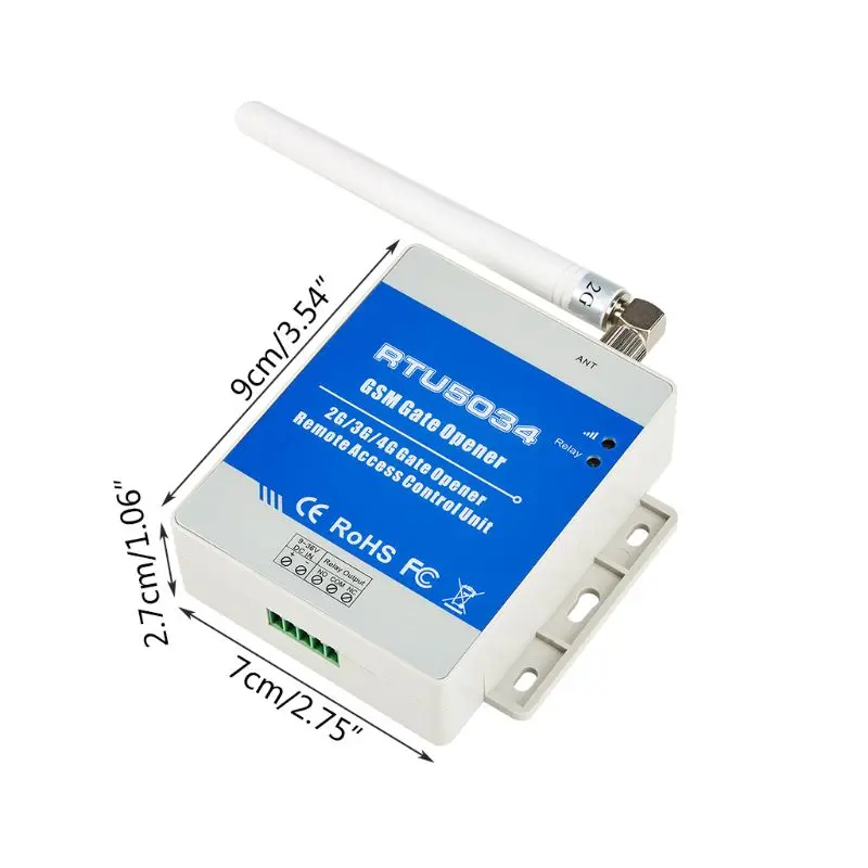 RTU5034 2G GSM بوابة فتحت الباب التتابع التبديل نظام التحكم في الوصول عن بعد فتاحة بوابة بلاستيكية بيضاء