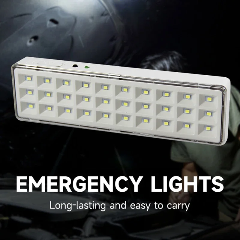 30 LED Safety Fire Emergency Lamp, 2 Modes Fixed Wall Mount Emergency Lighting for Fire Fighting