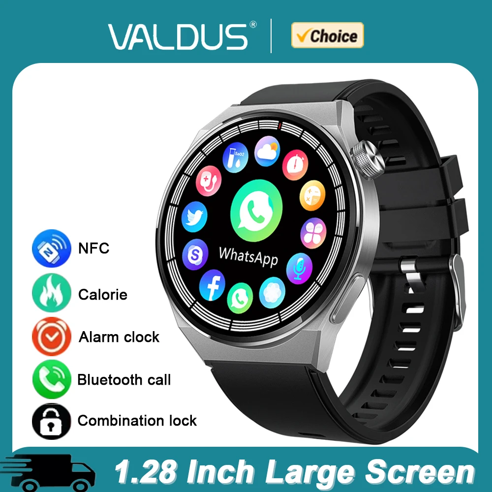 

VALDUS 2025 Новые умные часы GT8 для мужчин и женщин, NFC, Bluetooth-вызов, голосовой помощник, пульсометр, спортивный режим, умные часы для Huawei Xiaomi