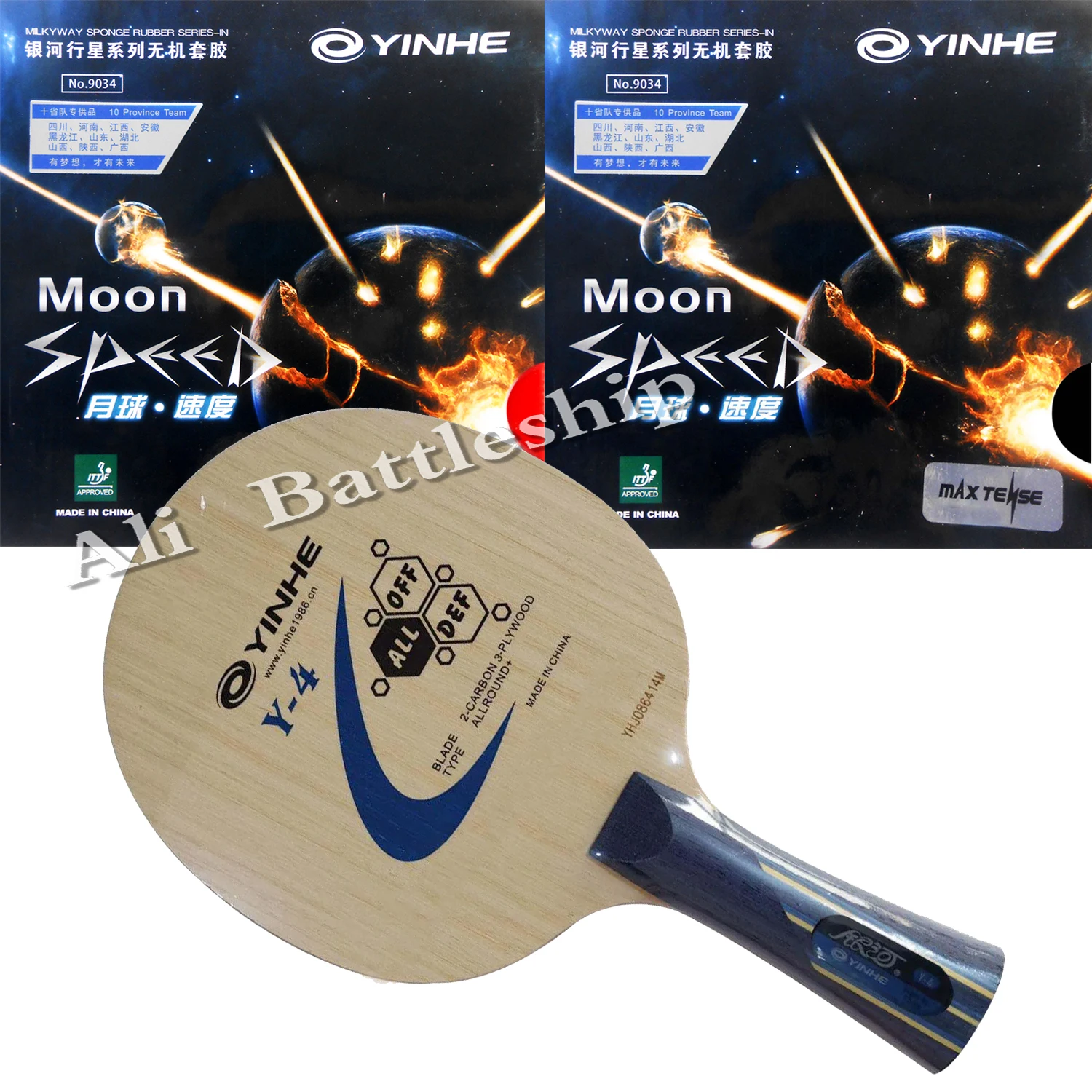 Yinhe Y-4 Y4 Y 4 table tennis blade with Moon SPEED pips-in pingpong Rubber with sponge