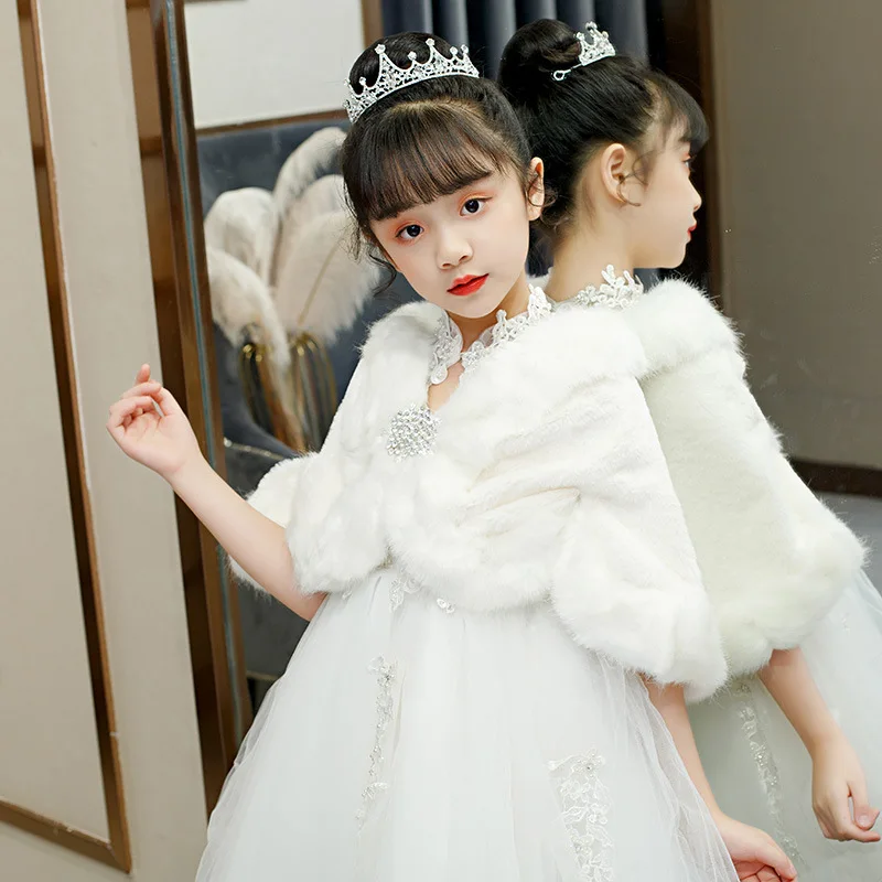 2024 Children Girl Short Cloak Warm Baby Girls Coats Outing Princess Fashion Versatile Top Sweet Cute Boutique Clothing Coat