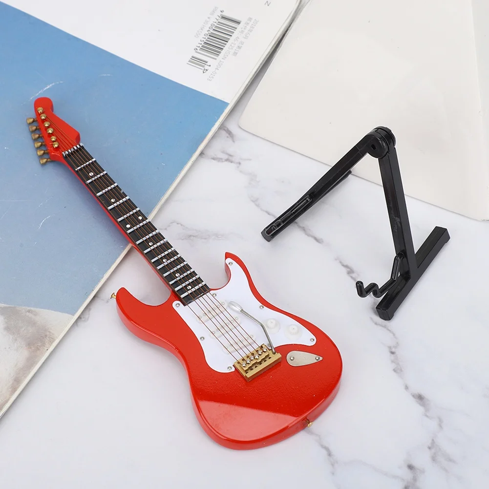 Miniature Red Electric Guitar Model Musical Instrument Crafts Ornament Gift view 6