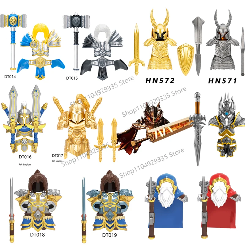 NH570 DT017 GP201 Paladyni Rycerze Wojownicy Klocki Konstrukcyjne Gry Anime Żołnierz Opancerzony Figurka Akcji Akcesoria Model Zabawka Prezent