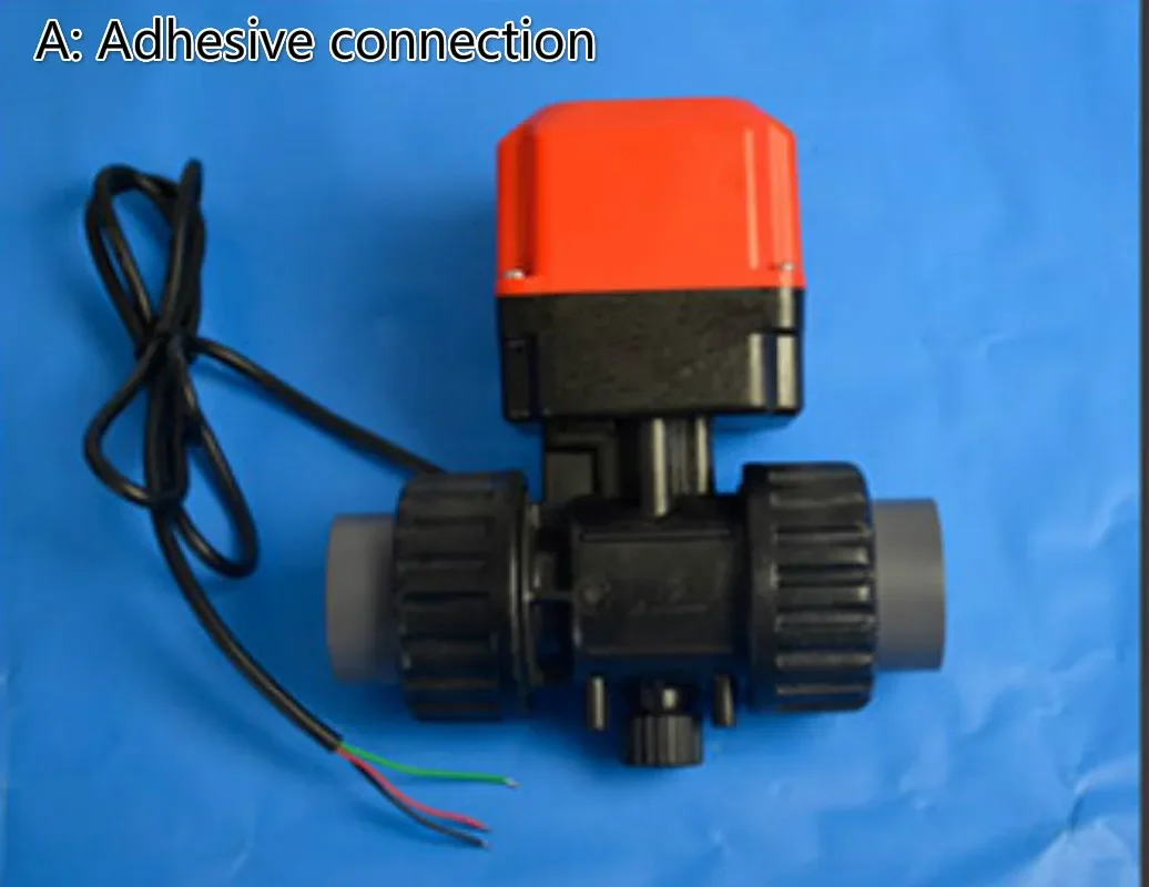 AC220V 2 way valve Ceramic core Electric ball valve Plastic interface motorized ball valve DN15 DN20 DN25