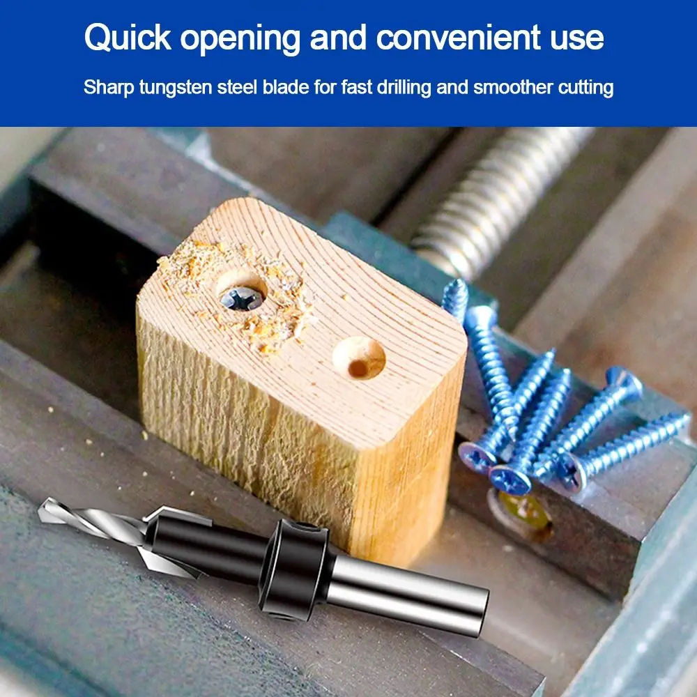 8/10mm Shank Router Bit Wood Metal Hole Cutter Round Shank Countersink Drill Bit Woodworking Hole Opener Drilling Tools