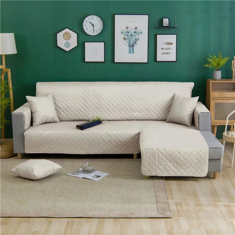 Non-slip Corner Sofa Cover for Living Room One-piece L Shape Couch Cover Pet Kids Anti-scratch Sofa Protector Slipcover