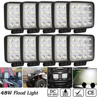 10pcs Offroad LED Spot Work Light Superbright 48W IP67 Waterproof for Car SUV Offroad Trucks Boat SUV Head light