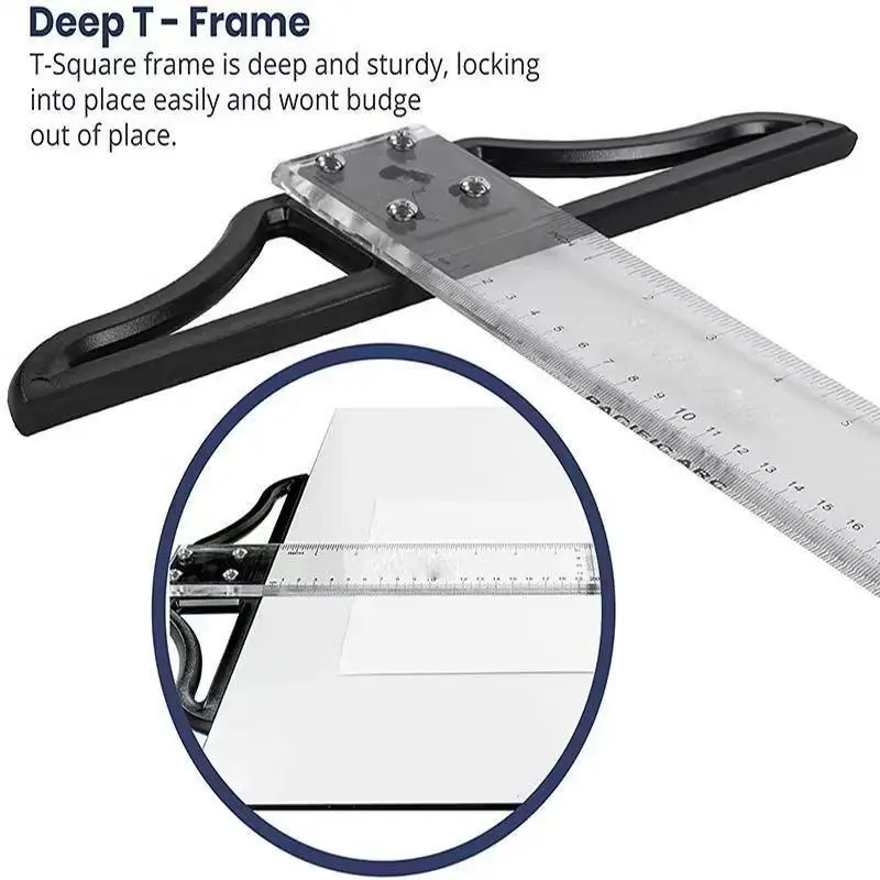 T Square Ruler 45/60/70/80cm Plastic Drafting Ruler Removable T Head Drawing Drafting Tool Design Art Supplies view 3