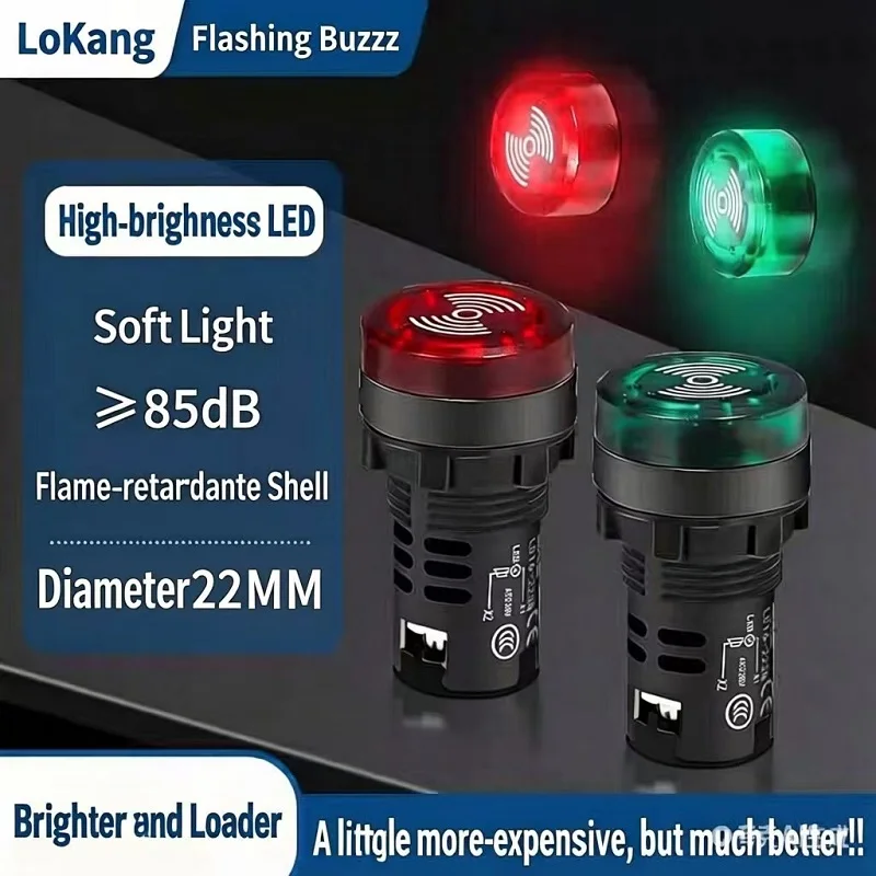 

Flasher buzzer AD16-22SM intermittent LED alarm with light, AC 220V/380V, DC 12V/24V Installation diameter 22 millimeters