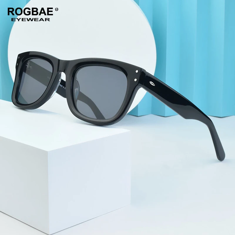 2026 ROGBAE Luxury Brand Sunglasses Men Fashion Design Concave Sun Glasses Women R0502S Retro Shades Female UV400 sunglass dames