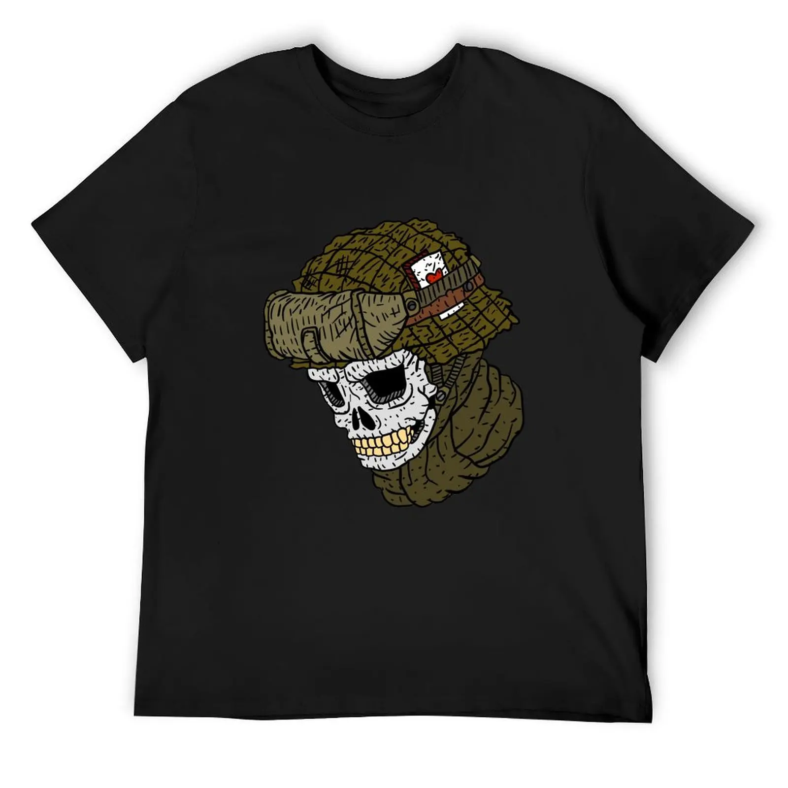 

skull soldier. badass military emblem. T-Shirt gifts for boyfriend blue lock shirts men