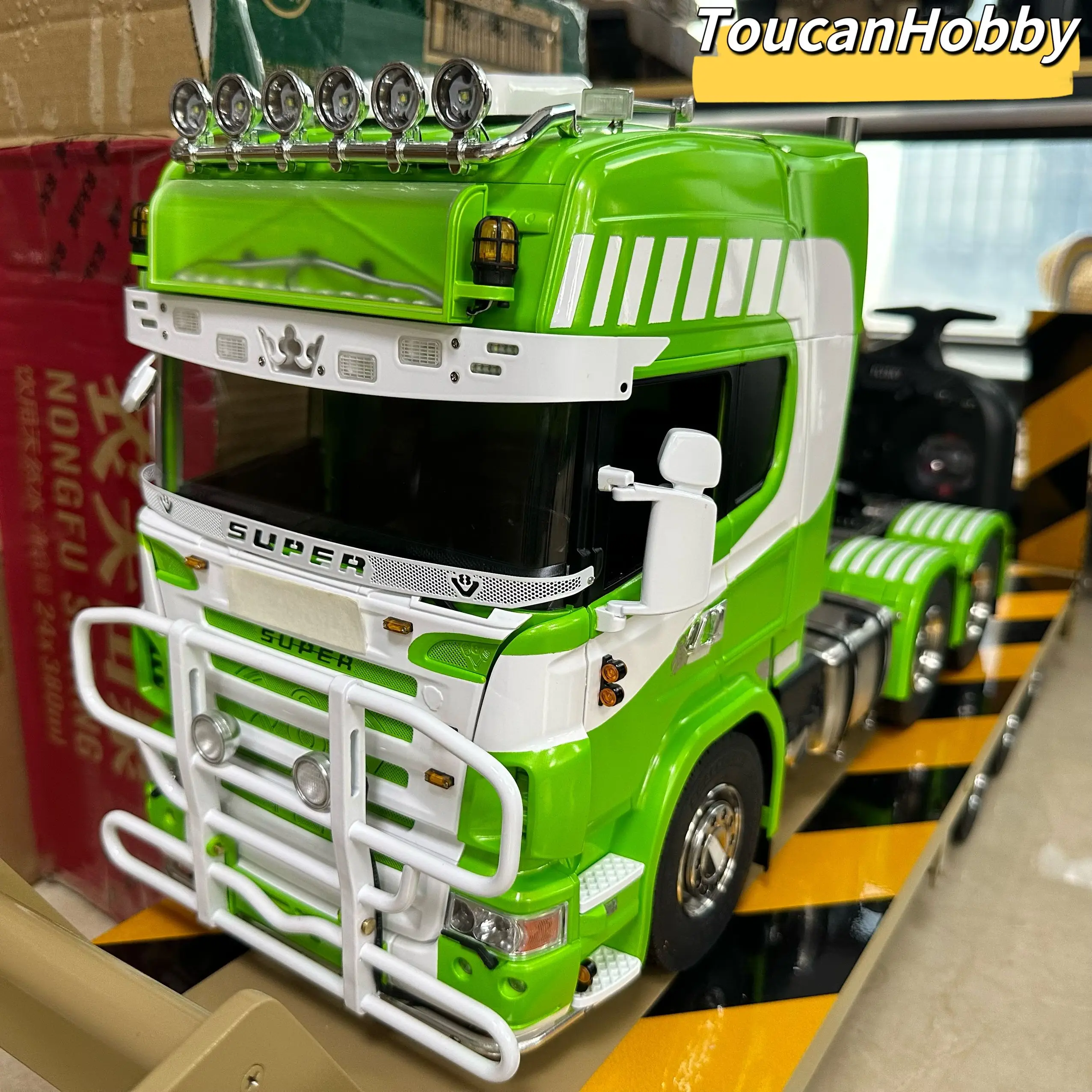 Customized 1/14 Scale 6*6 RC Tractor Truck Metal Car 3-speed Model with Light Sound Smoking Painted Assembled Remote Control Toy