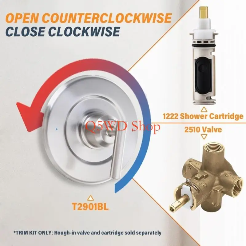 Q5WD Modern Shower Valves Trim for 2520 Pressure Balancing Valves
