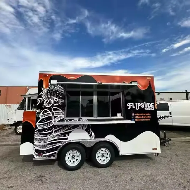 

Premium Stainless Steel Mobile Street Food Cart Fully Equipped Restaurant Trailer Hot Sale