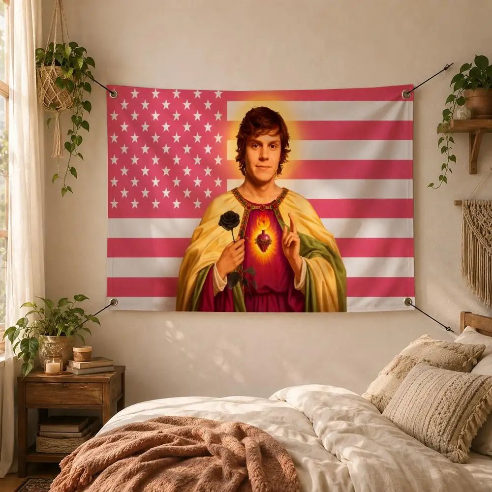 Actor E-Evan Peters actor Flags Decorative Flag Banner for Outdoor Garden Yard Camping Party Home Wall Hanging Decor