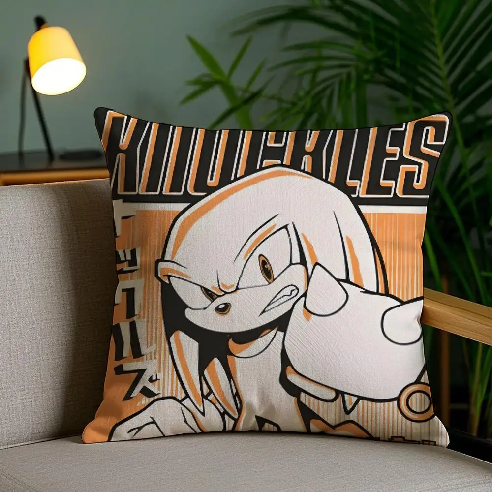Cartoon S-SonicS Kissenbezug, Plüschstoff, weich, doppelseitig bedruckt, für Sofa, Schlafzimmer, Heimdekoration, feines Geschenk, Kissenhülle – Detail 18