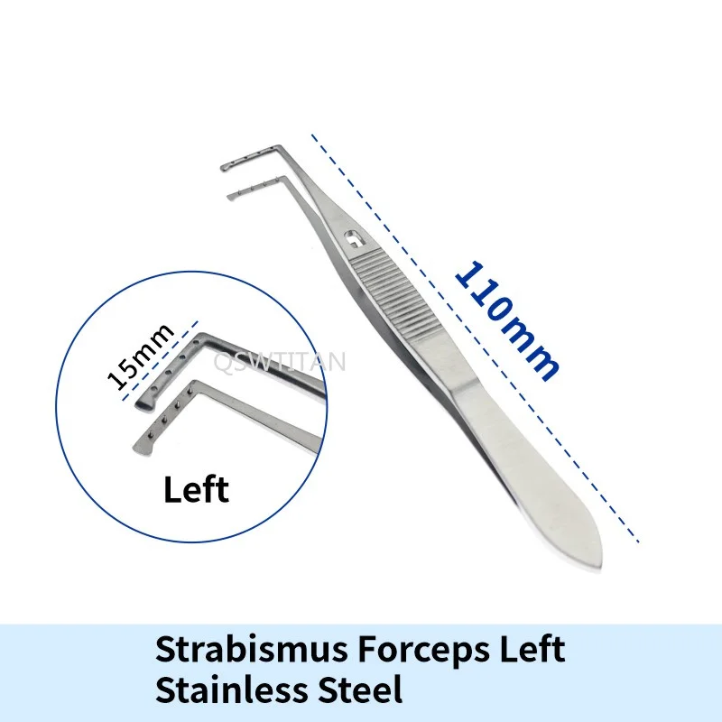 Strabismus Forceps Reusable Ophthalmic Forceps 95mm Titanium Ophthalmic Surgical Tweezers