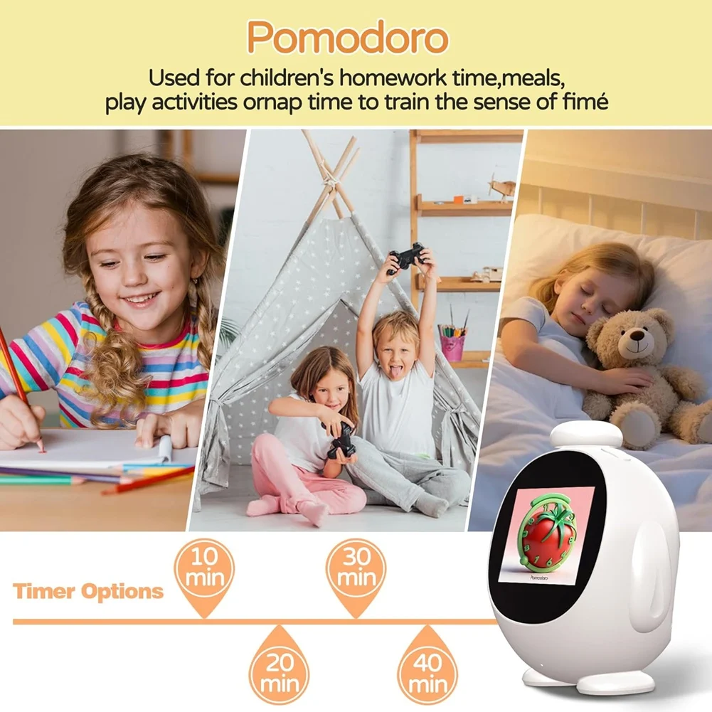 A69ESmart AI Clock, Kids AI Alarm Clock, Voice-Controlled, AI Device, Sound Machine, Wake-Up Alarm Clock For Toddlers And