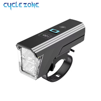 2000 mAh 2 LED Bicycle Front Light Type-C 5 Modes Bike Light Induction Headlight Cycle MTB Lamp Digital Display Bike Flashlight