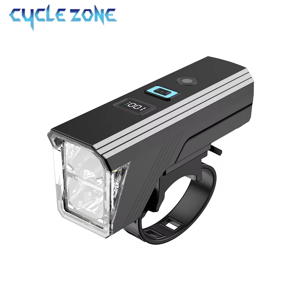 2000 mAh 2 LED Bicycle Front Light Type-C 5 Modes Bike Light Induction Headlight Cycle MTB Lamp Digital Display Bike Flashlight