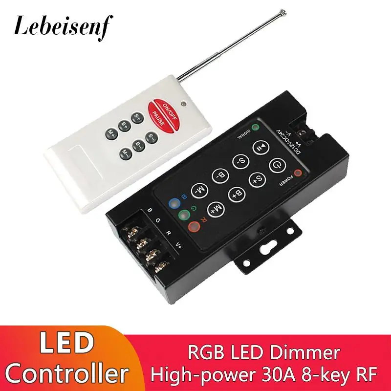 Nuovo Controller per strisce RGB a 8 pulsanti DC 12V 24V 30A RF telecomando senza fili Dimmer per 5050 2835 COB Color Module Light Lamp Bar