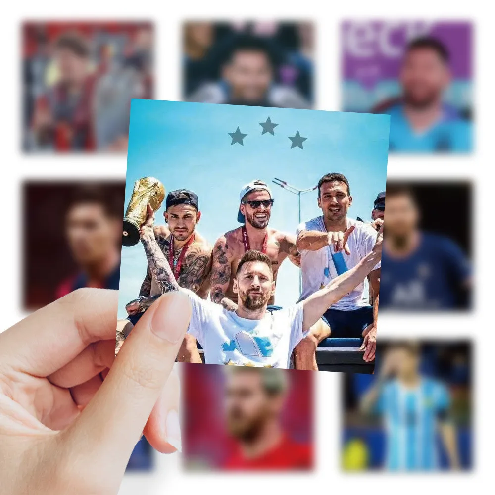 60PCS Football Star Messi Graffiti Aufkleber für Helm Fahrrad Hand Konto Federmäppchen Aufkleber