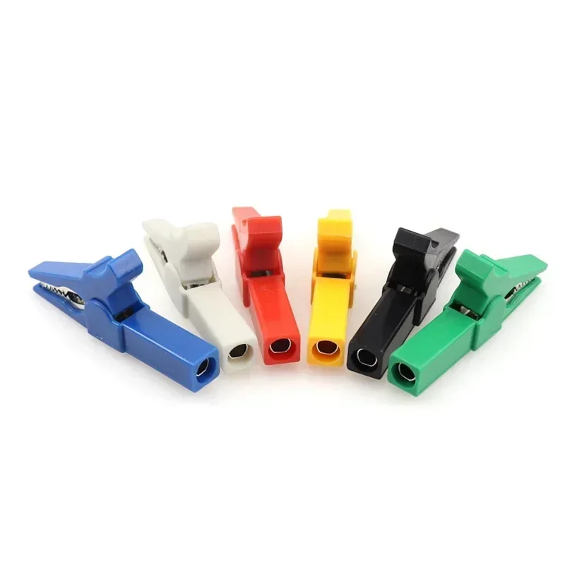 55mm Crocodile Clamp Probe Alligator Clip Alligator DIY Clips Test Probe Black Red Color Socket Cable Insulated Electric Clips