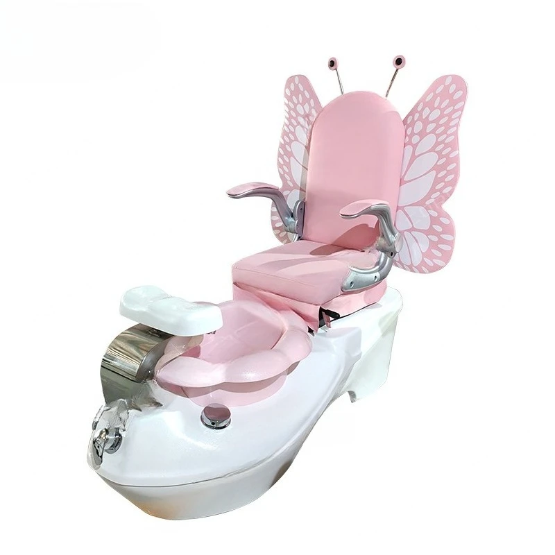 

Nail Salon Cute Butterfly Pink Kid Children Spa Pedicure Chair for Girls