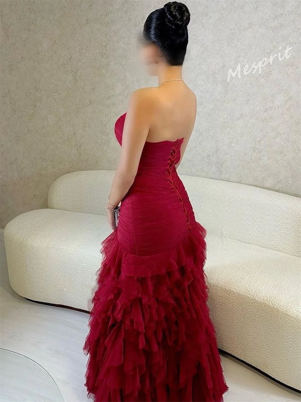 Customized  Customized   Exquisite Sweetheart A-line Brush es Layered Draped Skirts Tulle Customized