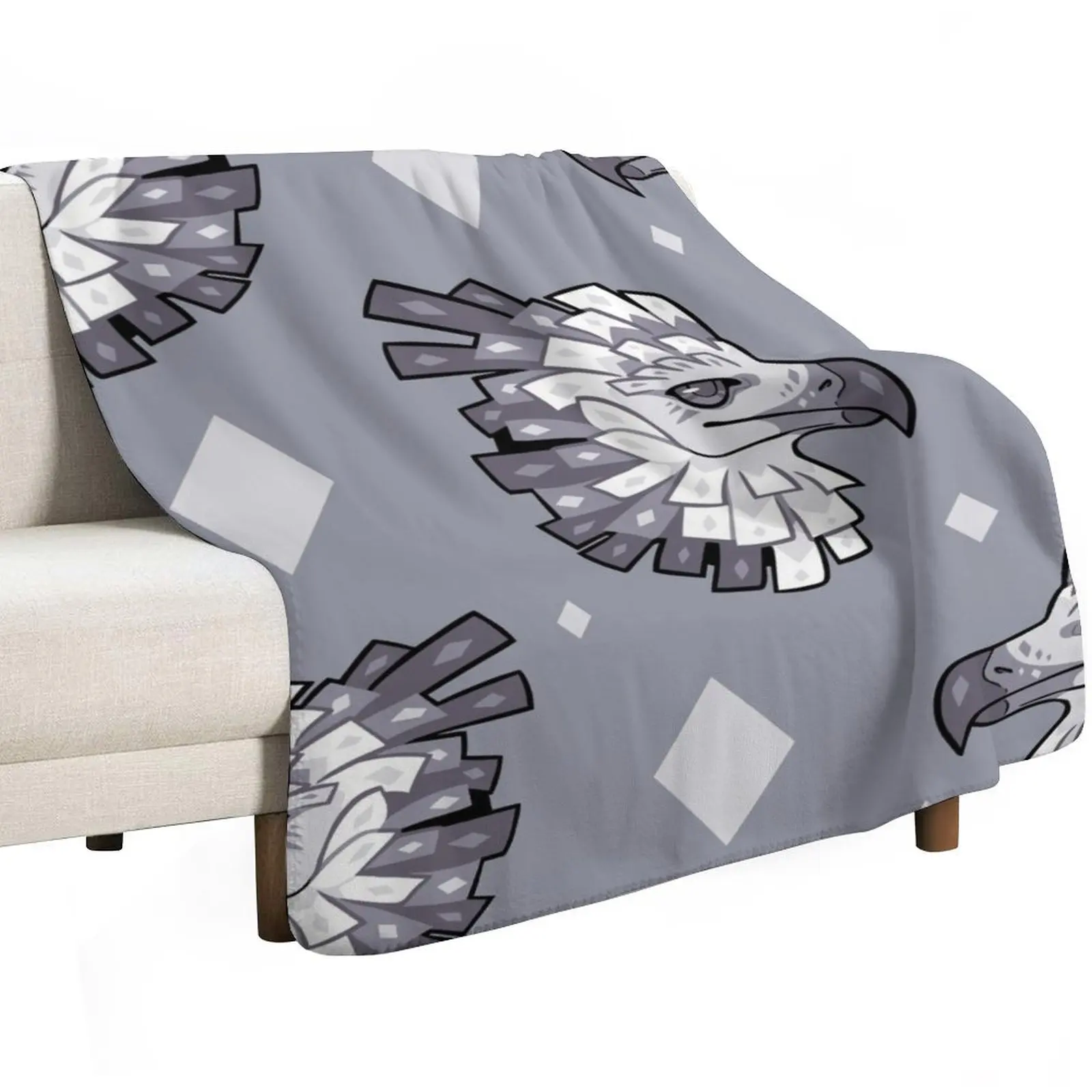 Gray harpy eagle Throw Blanket For Decorative Sofa Loose Sofa Throw Sofas Soft manga Blankets