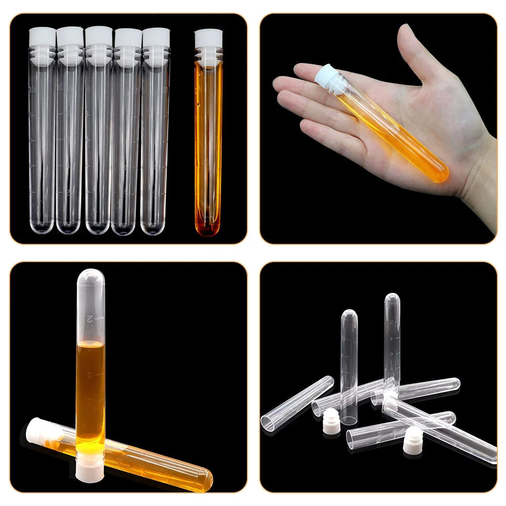 

20pcs 10Ml Plastic Test Vials Clear Tube Containers With Caps For Sampling Storage Secure Seal Sturdy Ps Freezer Safe Small