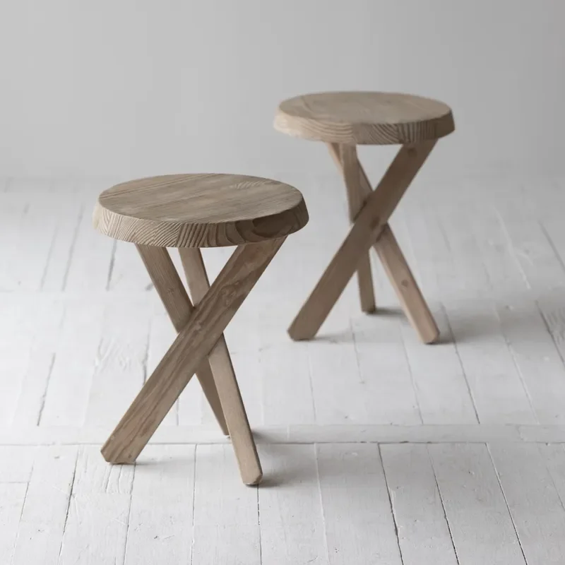 Mid century Vintage Style Multifunctional Reclaimed Wood Decoration Table End Table Stool Side Table