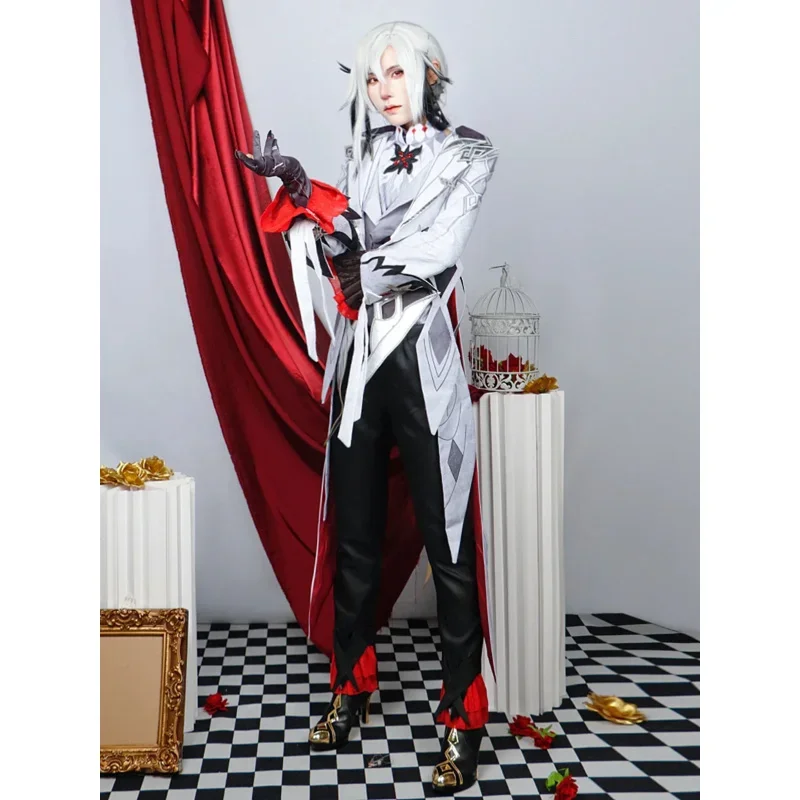 Nuevo disfraz de arlequin Cosplay pelucas Genshin Impact Fatui el fantojo uniforme de arlequin once Fatui Harbingers traje U