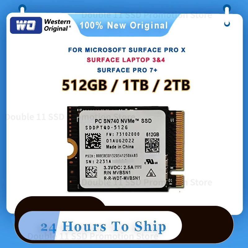 

8TB original SN740 2TB 1TB 512GB M.2 SSD 2230 NVMe PCIe Gen 4x4 SSD For PS5 Microsoft Surface ProX Surface Laptop 3 Steam Deck