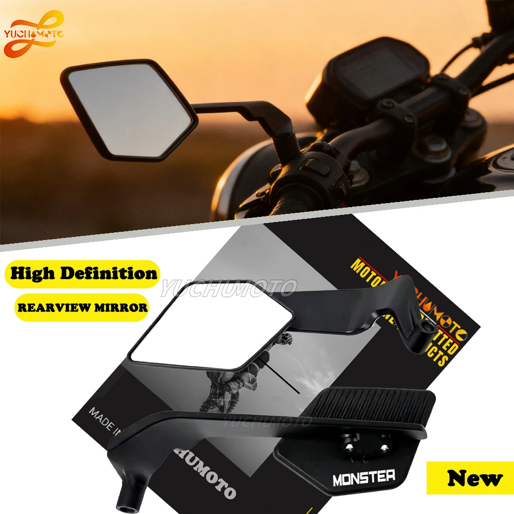 For MONSTER 400 620 695 696 750 795 796 821 937 1000 Motorcycle Universal Adjustabale Rearview Rear View Mirrors Side Mirror